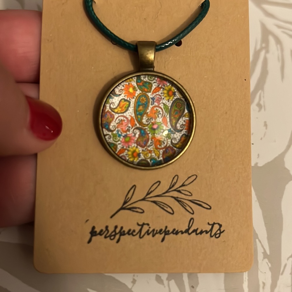 🌼 Pop • Of • Color • Boho Cabochon Pendant Necklace 🌼